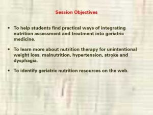 Geriatric Nutrition Video – 1