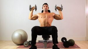 Read more about the article How to Do Seated Overhead Dumbbell Press | Arm Workout