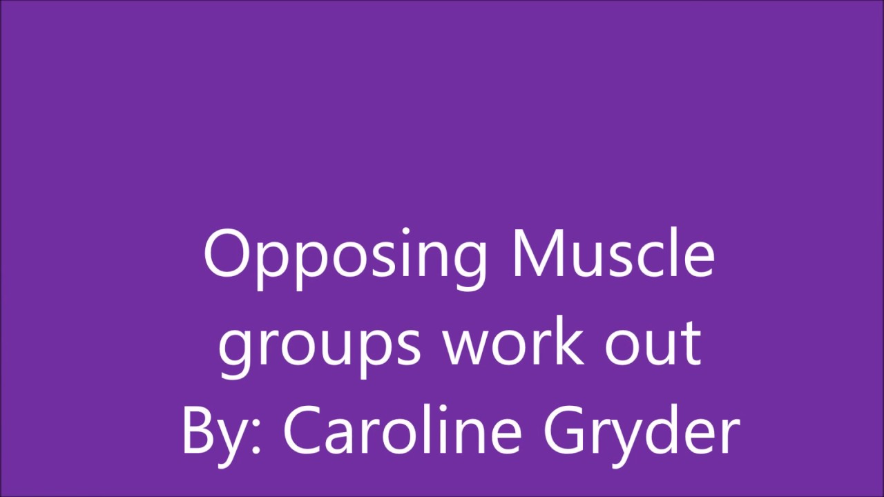 You are currently viewing Opposing Muscle group workout By: Caroline Gryder