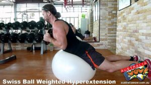 Swiss Ball Weighted Hyperextension