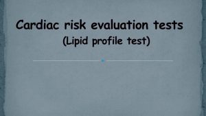Read more about the article Lipid profile test