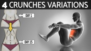 4 Variations Crunches for Flat Stomach Workout in 7 Days | How to Lose Your Belly Fat Exercises